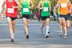 Einige Läufer beim Marathon